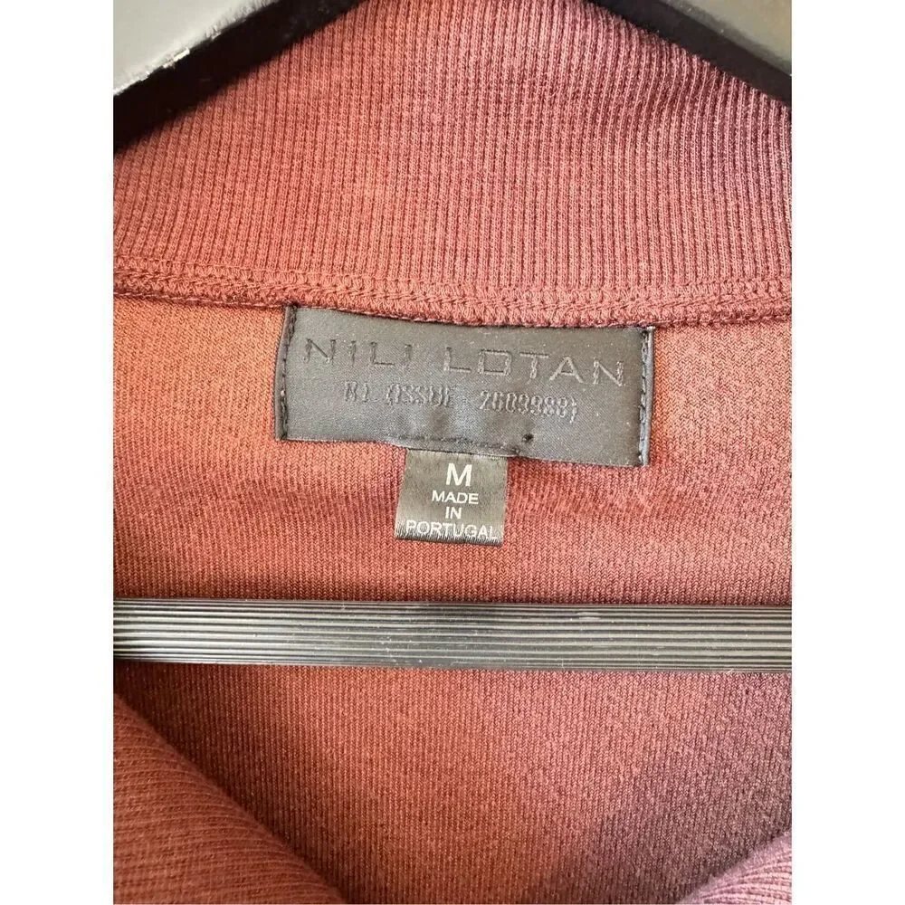 NILI LOTAN Bentley Quarter‎ Zip Sweatshirt Size Medium